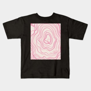 Pink  Abstract Topography  Aesthetic  Pattern Kids T-Shirt